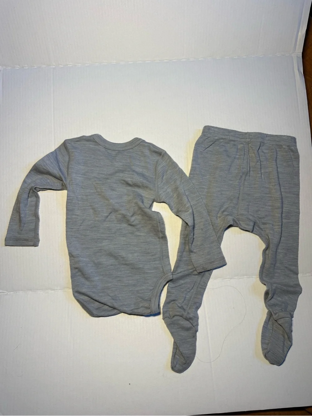 Ellas Wool 100% Wool Long Sleeve Bodysuit and Footed Pants Set